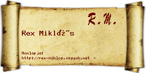 Rex Miklós névjegykártya